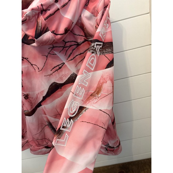 Legendary Whitetails Pink Camo Quarter Zip Hoodie Women's Medium Fleece Lined - Picture 7 of 8